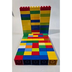 LEGO Duplo 80 Piece Bulk Lot Classic Building Blocks Mixed Colors Bricks Set